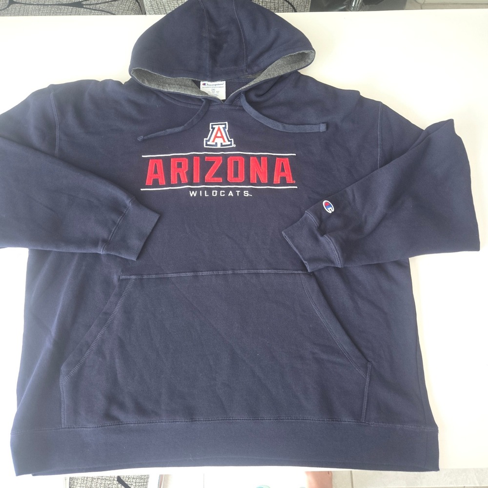 Champion Arizona Wildcats Hoodie Mens 2XL Navy Blue Fleece Sweatshirt NCAA